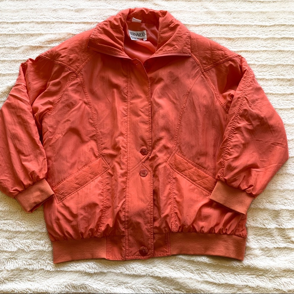 Bernardo Orange Bomber Jacket with Elasticized Details